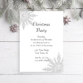 Vit snöflinga Helgdag jul Party Inbjudningar