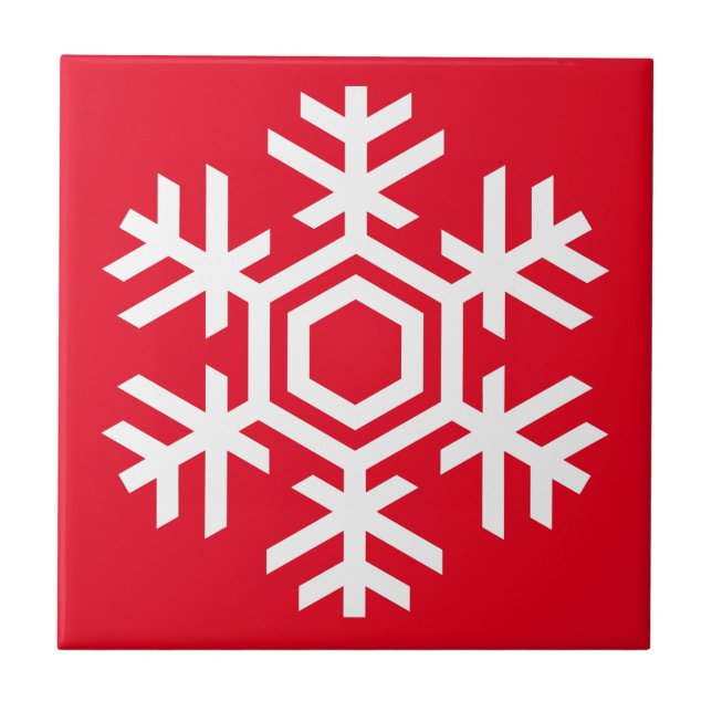 Vit snöflinga kakelplatta (Framsidan)