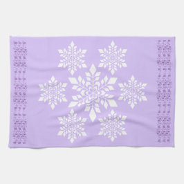 Vit snöflinga kökshandduk