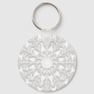 Vit snöflinga nyckelring