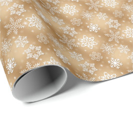 vit snöflingor på guld presentpapper