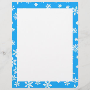 Vit Snöflingor på ljusblå bakgrund Reklamblad