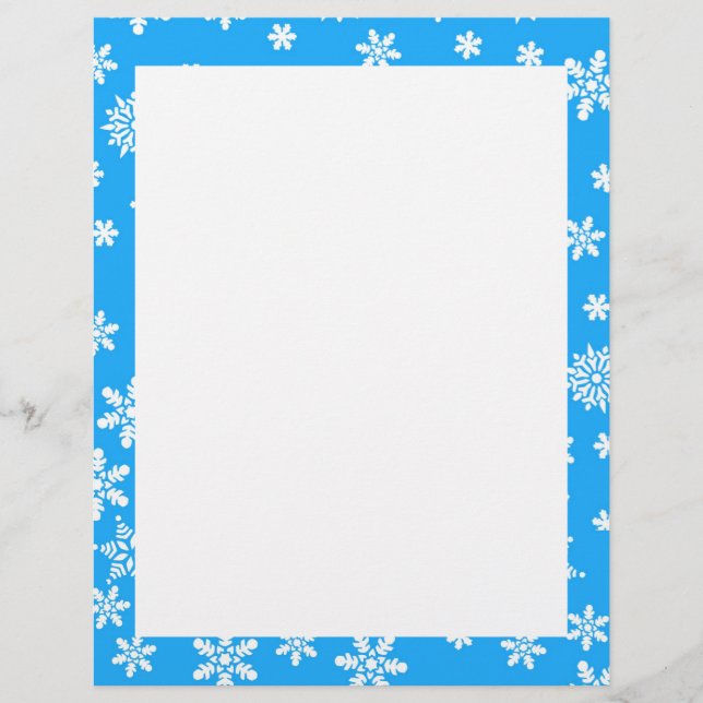Vit Snöflingor på ljusblå bakgrund Reklamblad (Framsidan)
