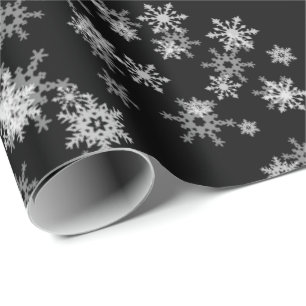Vit Snöflingor på Pappra för svartvit svällning Presentpapper