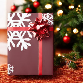 Vit snöflingor på Red Helgdag Gift Presentpapper