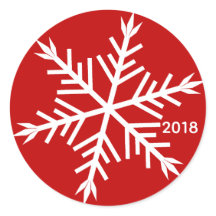 Vit snöflumma på Red Customical Sticker