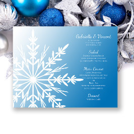 Vit snöflummel på Blue Winter Wedding Menu