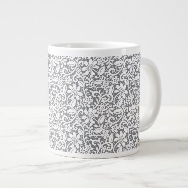 Vit Snöre 1 Jumbo Mugg (Framsida höger)