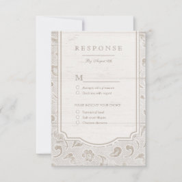 Vit snöre-landsbyggsbröllop, rustiskt OSA Kort