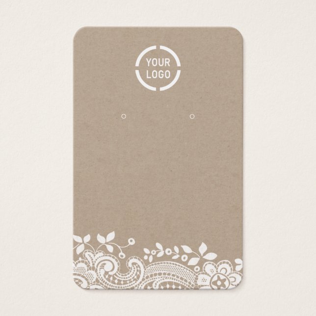 Vit snöre och logotyp för anpassningsbar av , visn visitkort (Framsida)