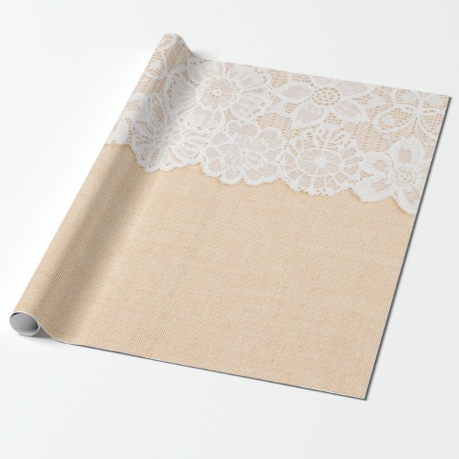 Vit Snöre över tyg för borde Presentpapper (Utrullad)