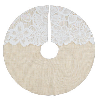 Vit snöre över tyg. julgransmatta borstad polyester