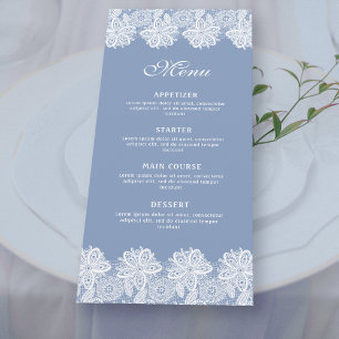 Vit Snöre på Blue Classic Menu Meny