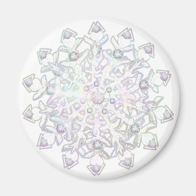 vit snowflake magnet (Framsidan)
