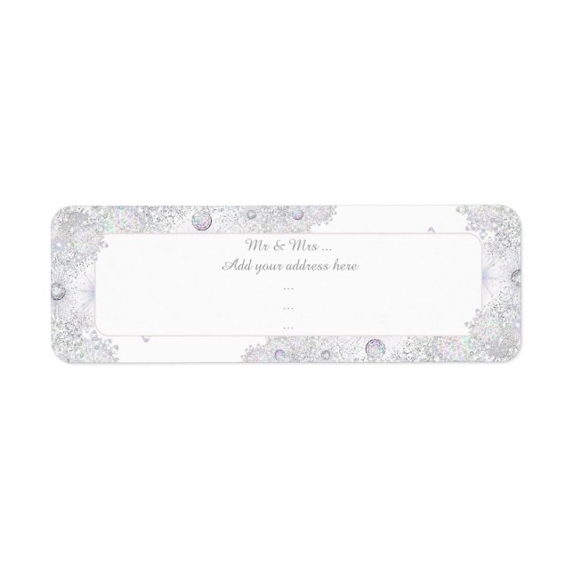 vit snowflake returadress etikett (Framsidan)