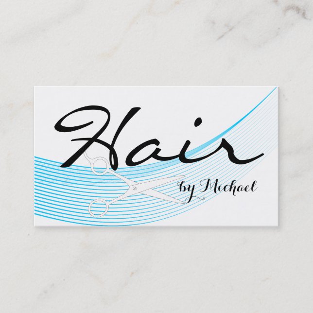 Vit Solid Hair Stylist Möte #5 Tidsbeställning Kort (Framsida)