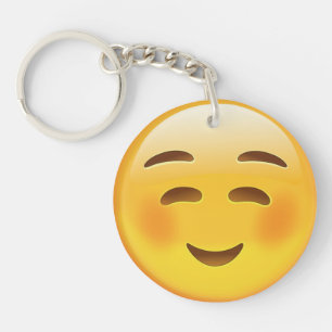 Vit som ler ansikte Emoji