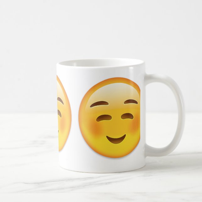 Vit som ler ansikte Emoji Kaffemugg (Höger)