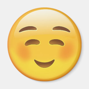Vit som ler ansikte Emoji Magnet