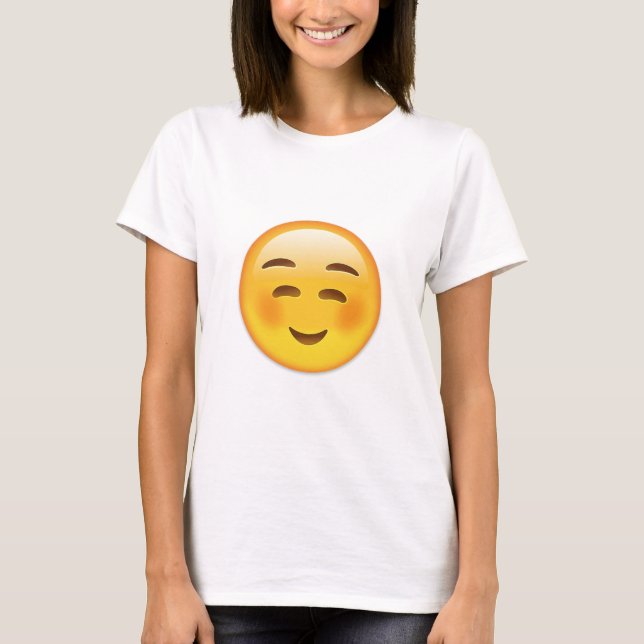 Vit som ler ansikte Emoji T-shirt (Framsida)