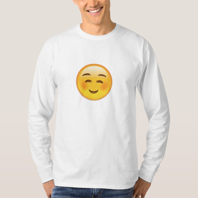 Vit som ler ansikte Emoji Tee (Framsida)