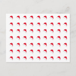 vit, söt Santa Hat mönster-jul Vykort