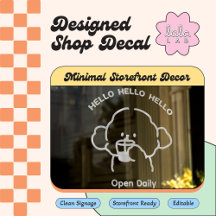 Vit söt välkomstfönster vinyldekal redigerbar