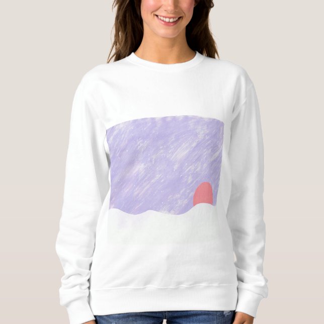 Vit sötskjorta för kvinnor med bergssolnedgång t shirt (Framsida)