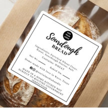 Vit Sourdough Ingrediensats Huslag Sticker