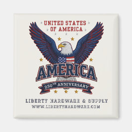 Vit specialbeställd Promo America 250-årsjubileum  Magnet