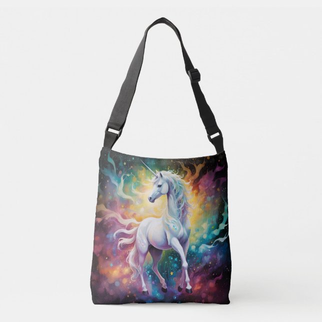 Vit : Spectral White Unicorn Axelväska (Framsida)