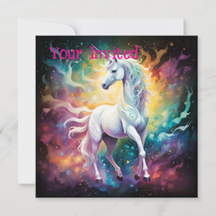 Vit : Spectral White Unicorn Inbjudningar