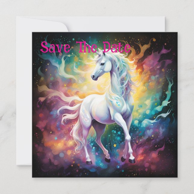 Vit : Spectral White Unicorn Spara Datumet (Framsida)