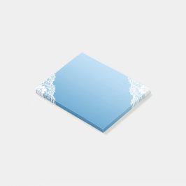 Vit spetsblå post-it block