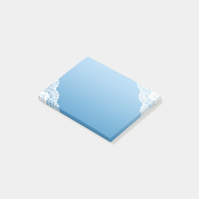 Vit spetsblå   post-it block (Vinklad)