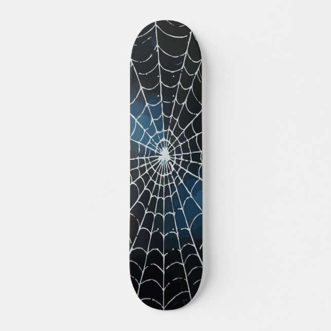 Vit spindelnätsgradient Abstrakt design Mini Skateboard Bräda 18,5 Cm (Framsida)