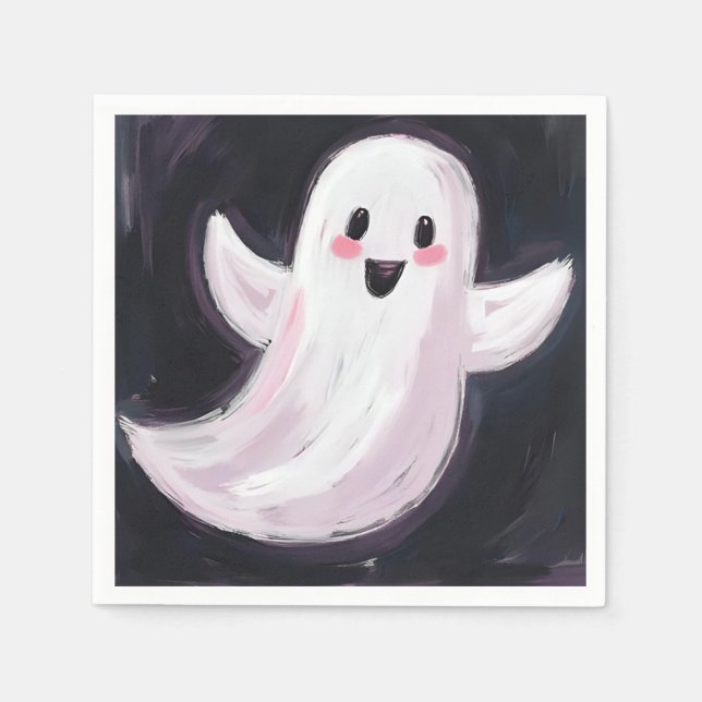 Vit spök söta Halloween-fest Pappersservett (Framsidan)