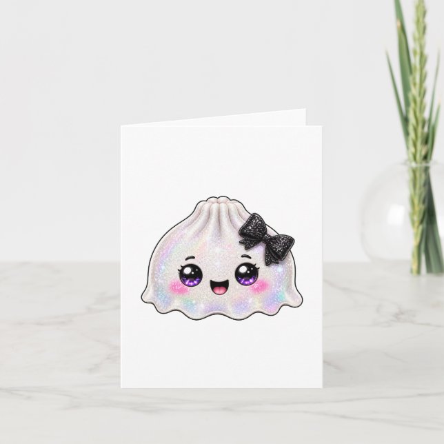 Vit spökliknande dumplings-squishy för Halloween,  Inbjudan (Framsida)