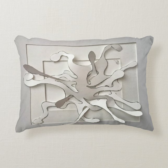 vit spricka prydnadskudde (Framsidan)