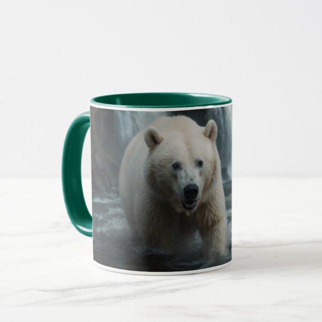 Vit sprit Bear Mugg (Framsida vänster)