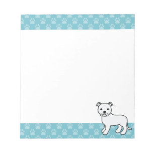 Vit Staffordshire Bull Terrier Hund Ritning Anteckningsblock