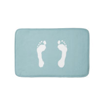 Vit-Stämplade fotspår (blått)