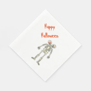 Vit standard Luncheon Napkin/Skeletons Pappersservett