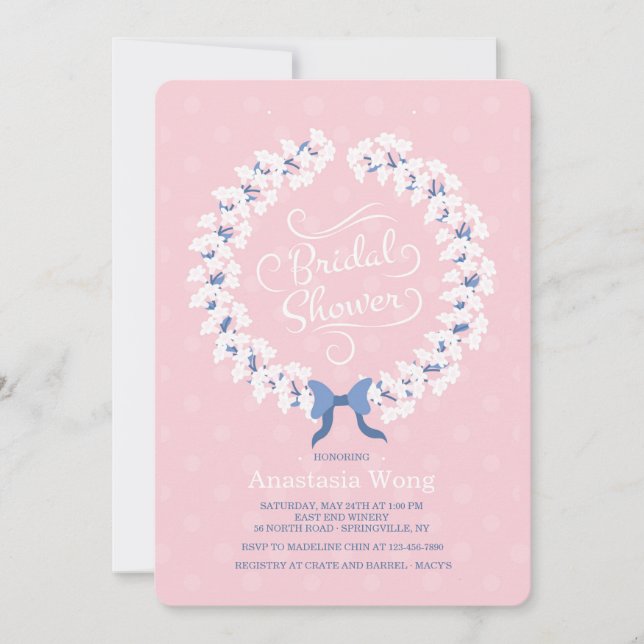 Vit Stephanotis Inbjudningskort för möhippan (Framsida)