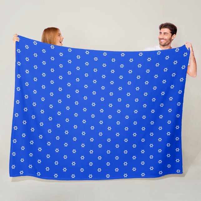 Vit stjärna av David Royal Blue Single Bedcover Fleecefilt (På plats)