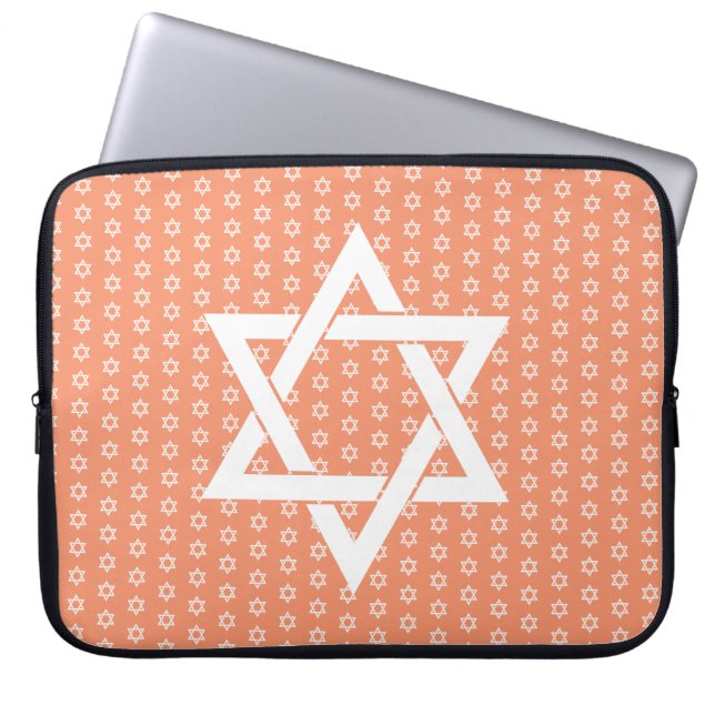 vit stjärna av David Seamless Laptop Fodral (Framsidan)