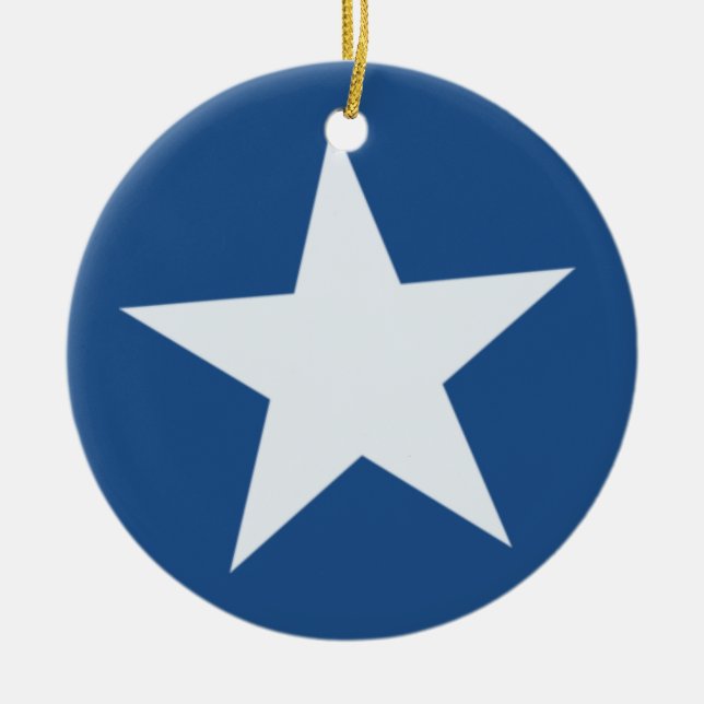 vit stjärna julgransprydnad keramik (Framsidan)