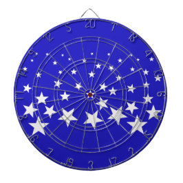 Vit stjärna mönster på blå bakgrund darttavla