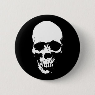 Vit stödram Reaper Skull Knapp