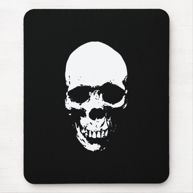 Vit stödram Reaper Skull Musmatta (Framsidan)